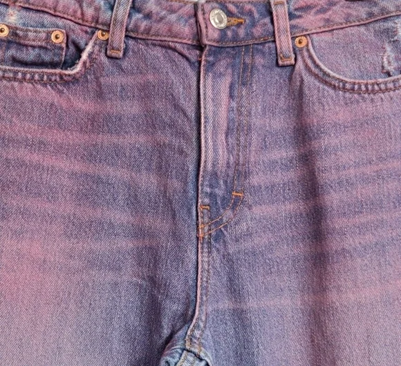 Top Shop High Waist Pink Ombre Mom Jean  Size 26/30 - Picture 2 of 8